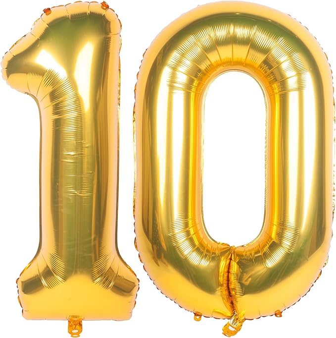 40 Inch gold Number Balloons Helium Foil Mylar Balloon Birthday Party banquet Decoration 10