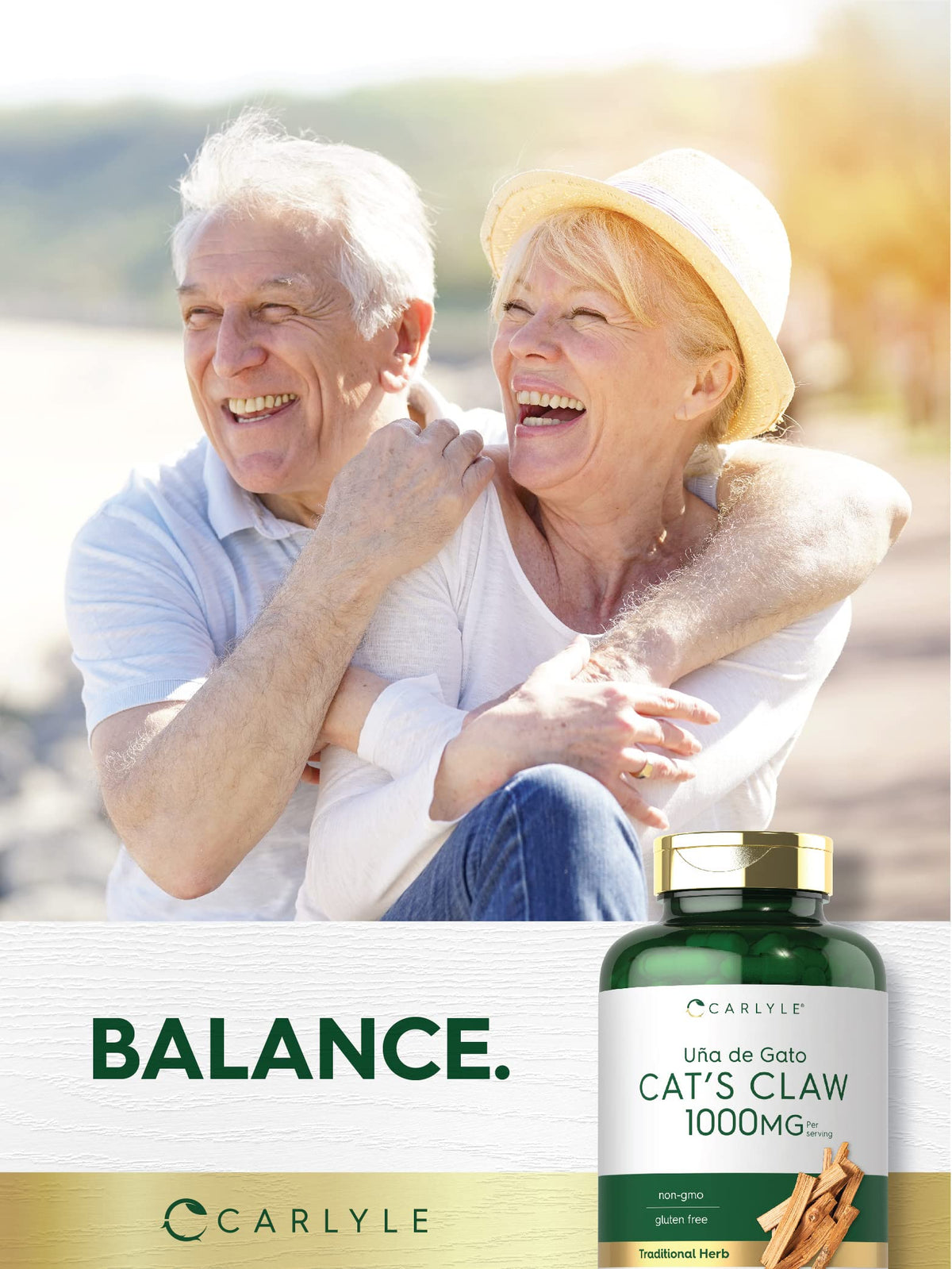 Carlyle Cat's Claw Herb Capsules 1000mg | 180 Count | Uncaria Tomentosa | Non-GMO, Gluten Free Supplement