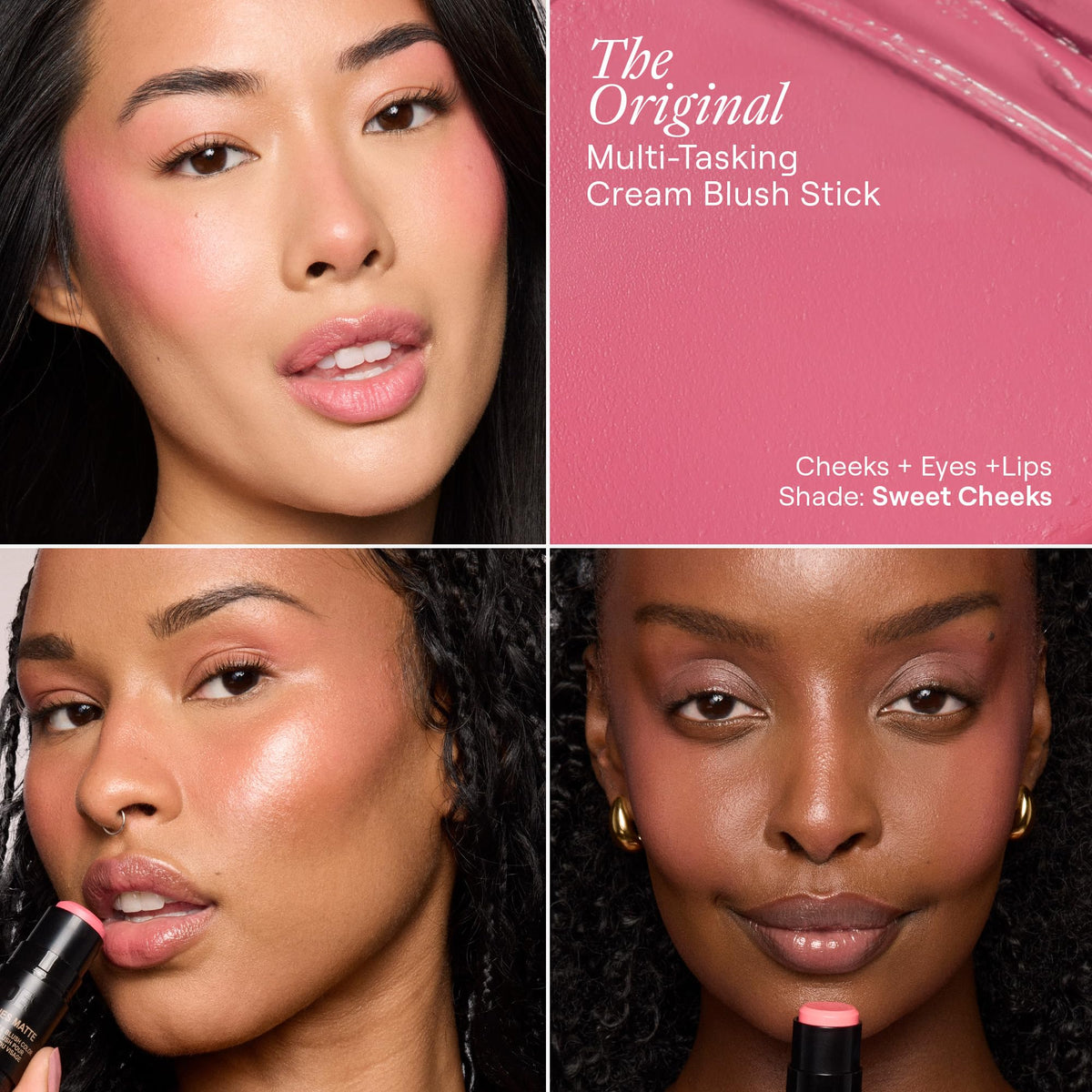 Nudestix Nudies Blush Stick – 3-in-1 Cream Blush for Cheeks, Eyes & Lips with Built-In Brush | Soft Matte Finish for a Natural Flush | Clean, Vegan & Travel-Friendly Makeup (Bubba)