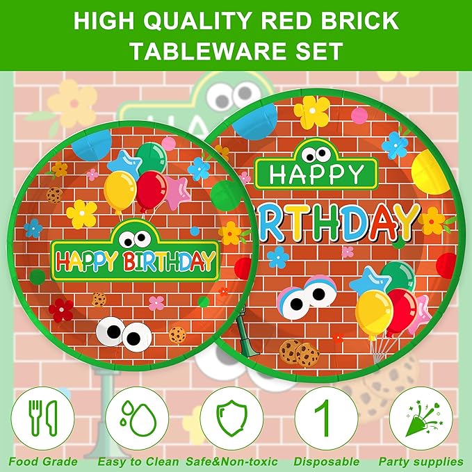 122 Pcs Cookie Party Supplies For Baby Boys Girls Birthday Party for 20 Guests