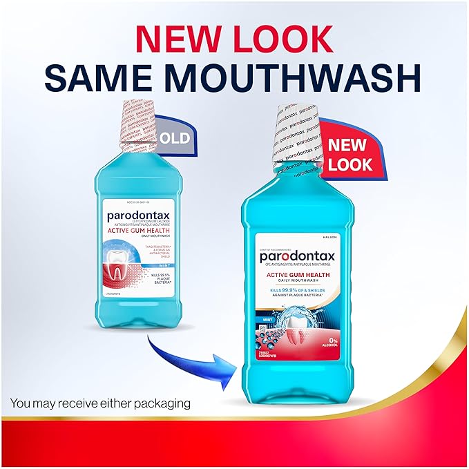 Parodontax Active Gum Health Mouthwash, Antiplaque and Antigingivitis Mouthwash, Mint, 3x16.9 Fl Oz