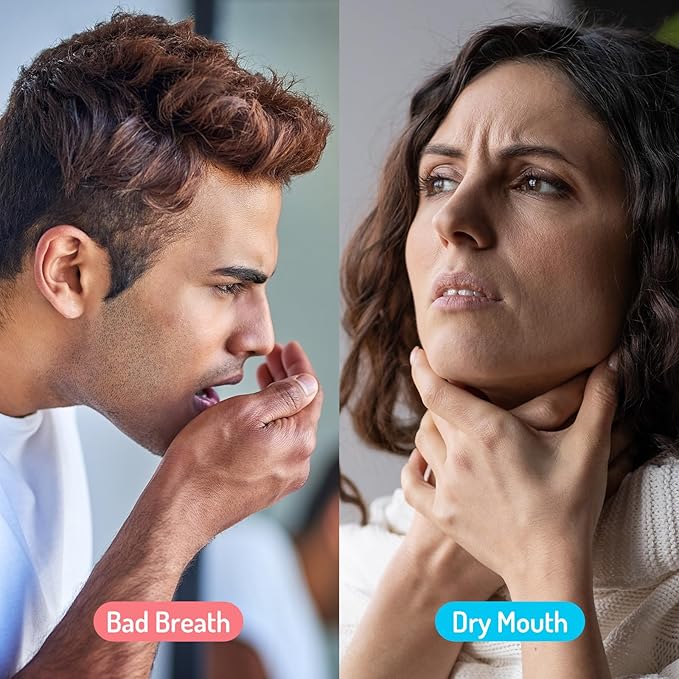 Oral Spray for Adults, Mouth Freshening Spray, Portable Peppermint Oral Freshener, Alcohol & Fluoride-Free Oral Care Mouth Spray, Travel, Dates, Office, Dry & Bad Breath,0.5fl.oz (Purple/Blue)