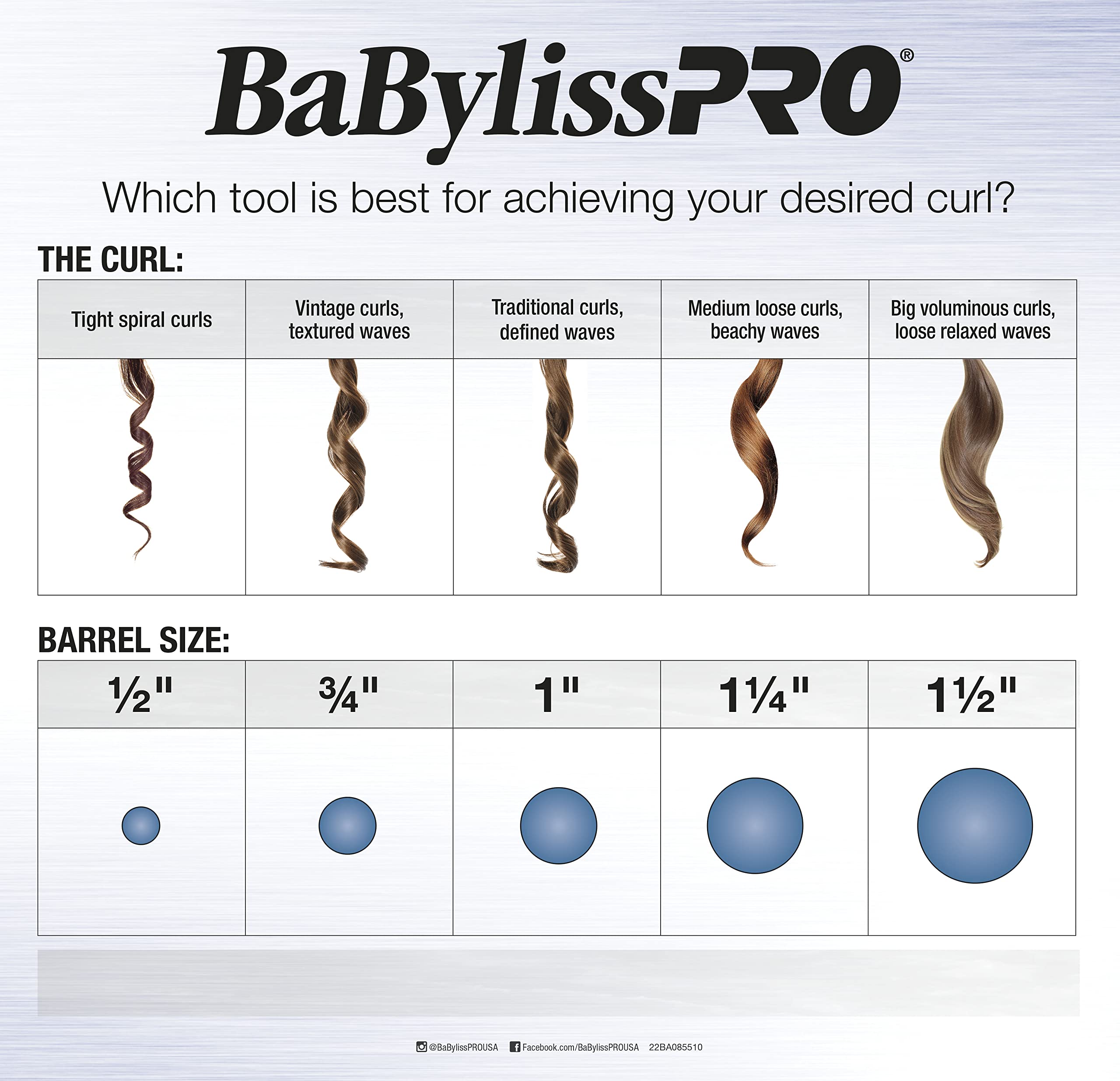 BaBylissPRO 1 inch Curling Iron Porcelain Ceramic Marcel Hair Curler for Smooth & Stylish Waves
