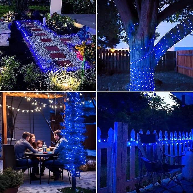 Joomer Fairy String Lights 33FT 100 LEDs Plug in Fairy Lights Indoor Copper Wire String Light DIY for Bedroom, Parties, Wedding, Christmas, Outdoor, Indoor Decoration (Blue, Non-Connectable)