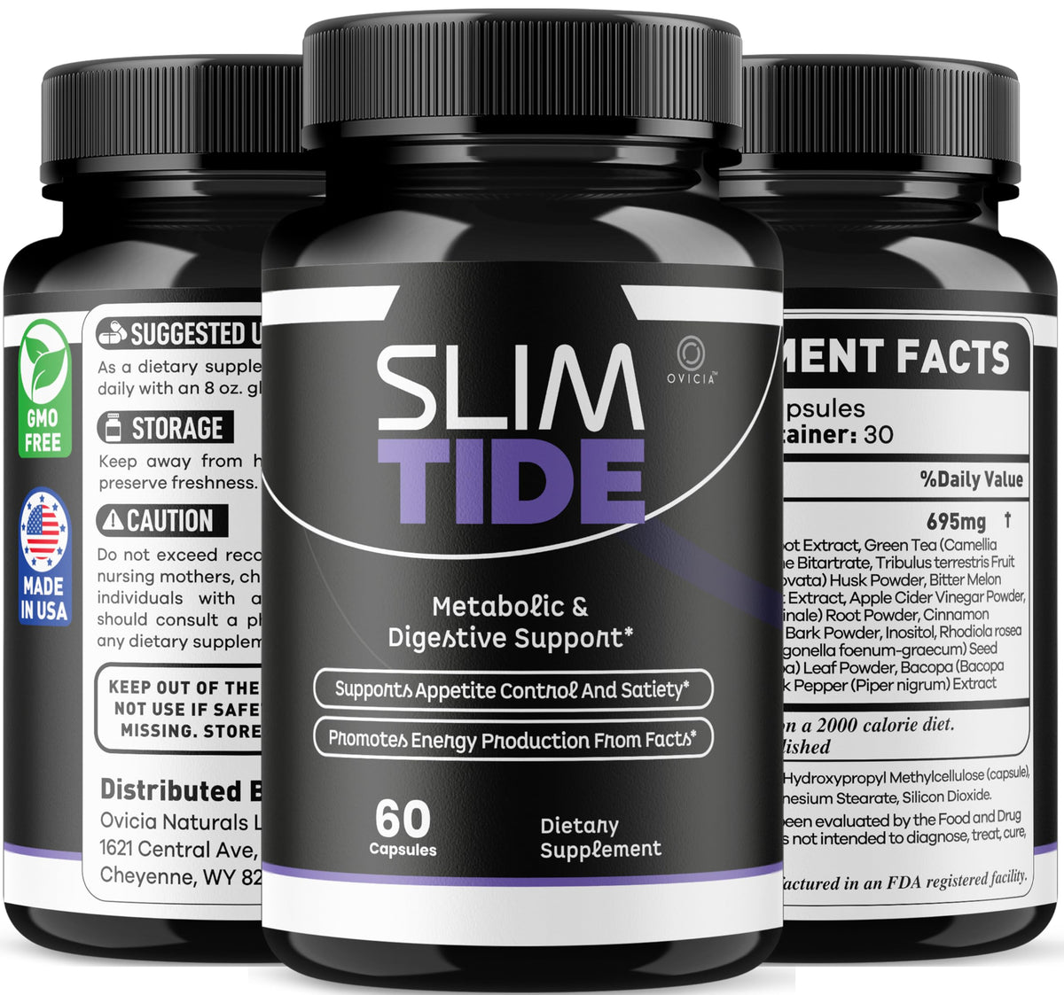 (2 Pack) Slim Tide Capsules - Official Slimtide Advanced Weight Management Formula with Natural Ingredients, Slim Tide Advanced Pills for Wellness & Overall Health Support, 120 Capsules for 2 Months