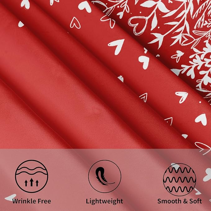 Valentine's Day Round Tablecloth 60 Inch Red Heart Pattern Circle Table Cloth Spring Holiday Table Cover Washable Polyester Decorations for Home Kitchen Dinning Party