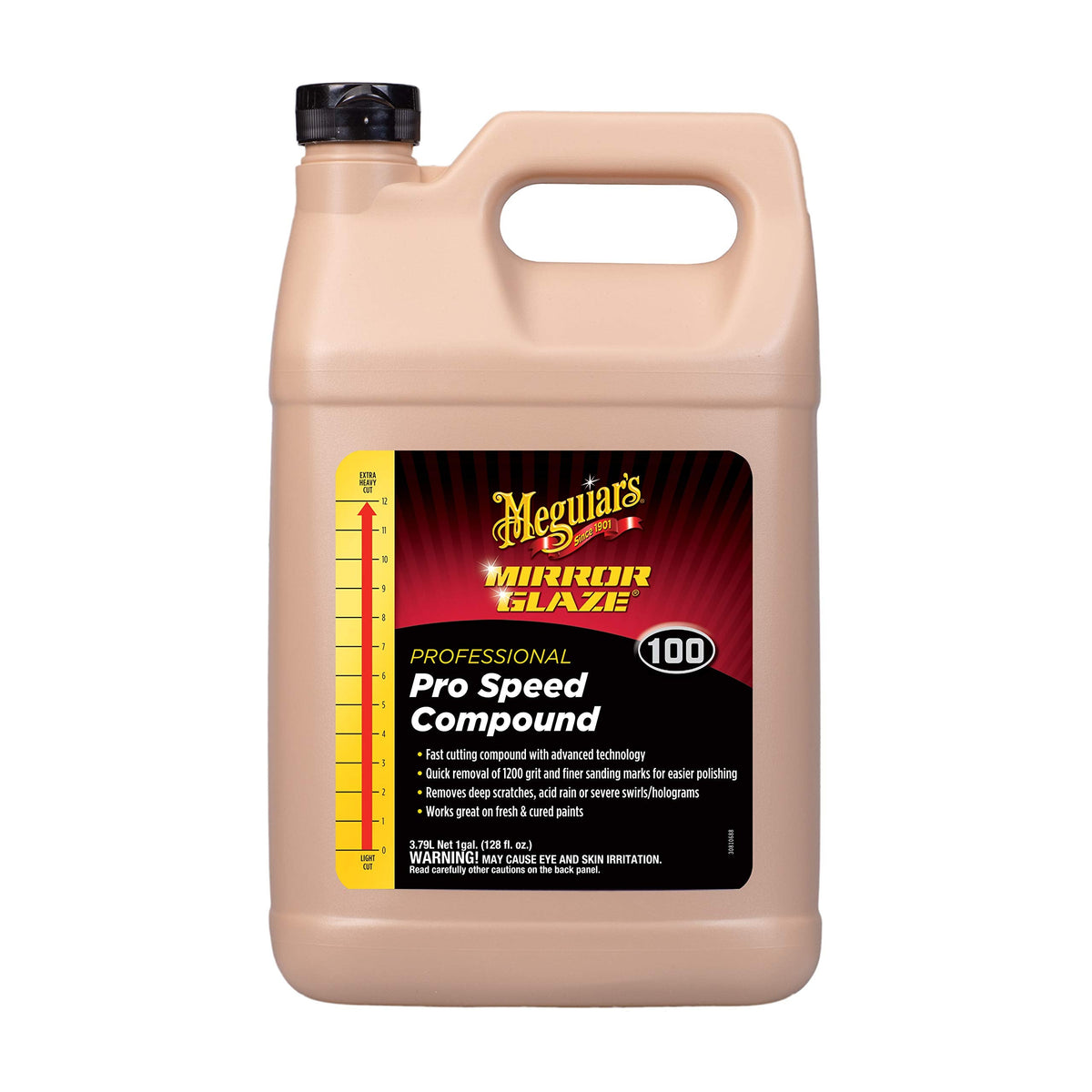 Meguiars M10001 Mirror Glaze Pro Speed Compound - Removes Deep Scratches & Severe Swirl - 1 Gallon Container (Packaging May Var