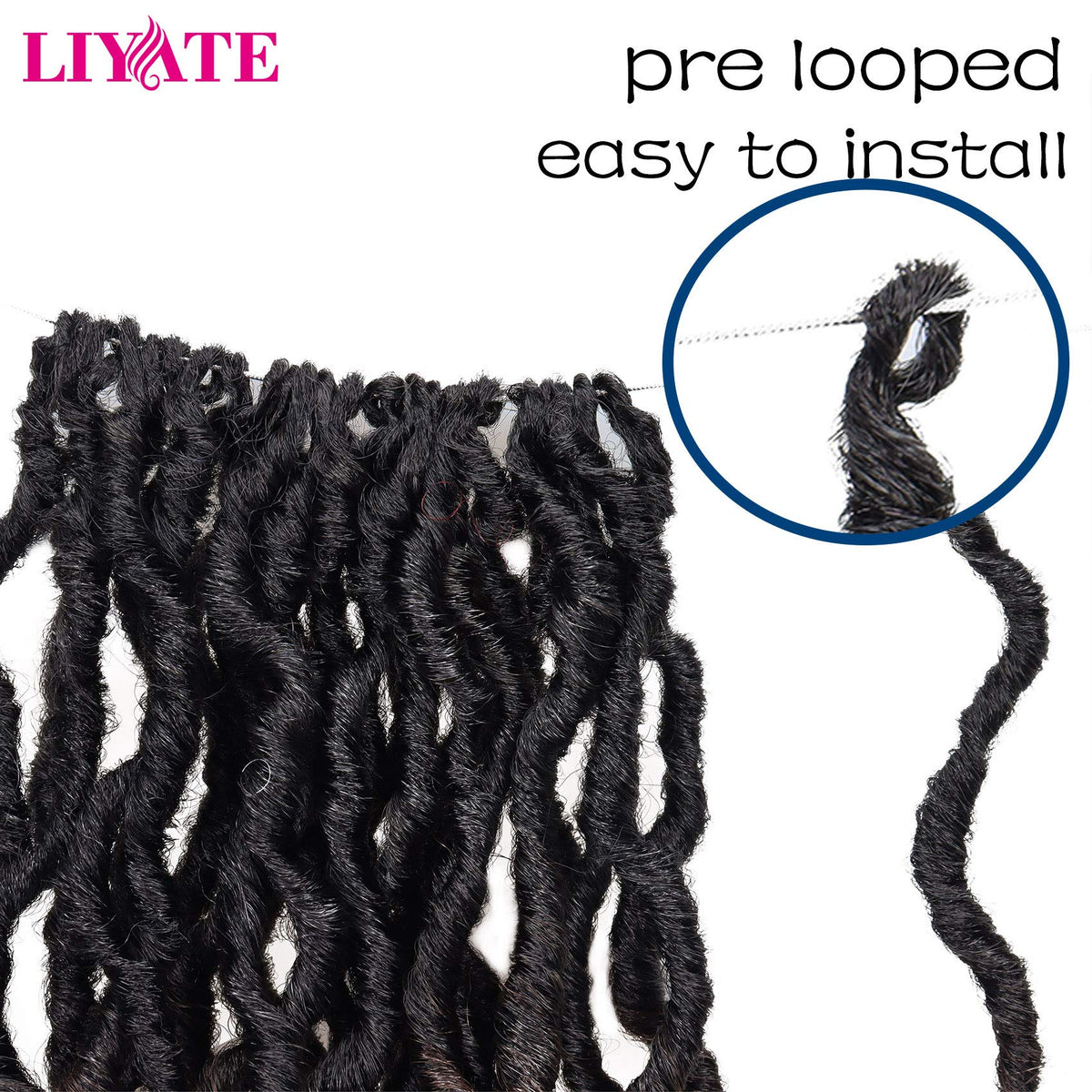 14 Inch Goddess Faux locs Crochet Hair 6 Packs/Lot Soft Gypsy Locs Wavy Crochet Braids Dreadlocks 3 Tone Curly Wavy Twist Braiding Hair Extensions African Roots Braid（#1B/4/30)