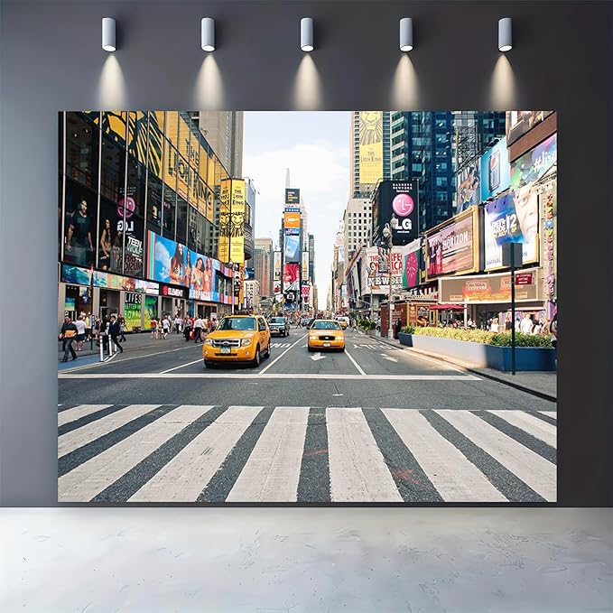 6x6FT Taxi New York Fashion Street Party Photography Background NYC Time Square Buildings Photo Backdrops Adult Portrait Studio Booth Props Banner