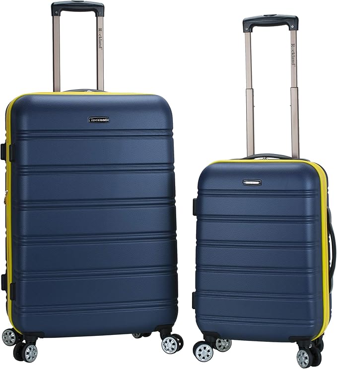 Rockland Melbourne Hardside Expandable Spinner Wheel Luggage, Navy, 2-Piece Set (20/28)
