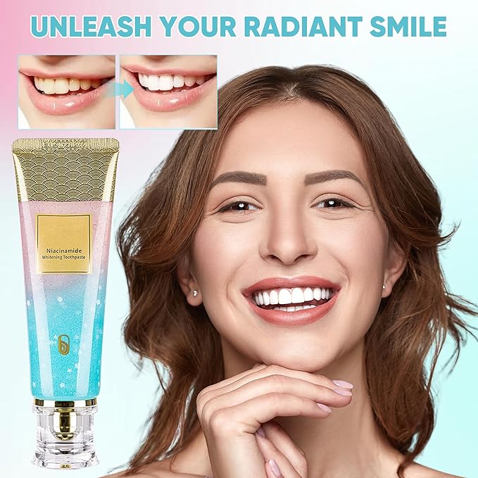 Niacinamide Whitening Toothpaste, Triple Action Whitening with Natural Gentle Care Deep Stains Radiant Smile Natural & Gentle Formula Fresh Breath (1)