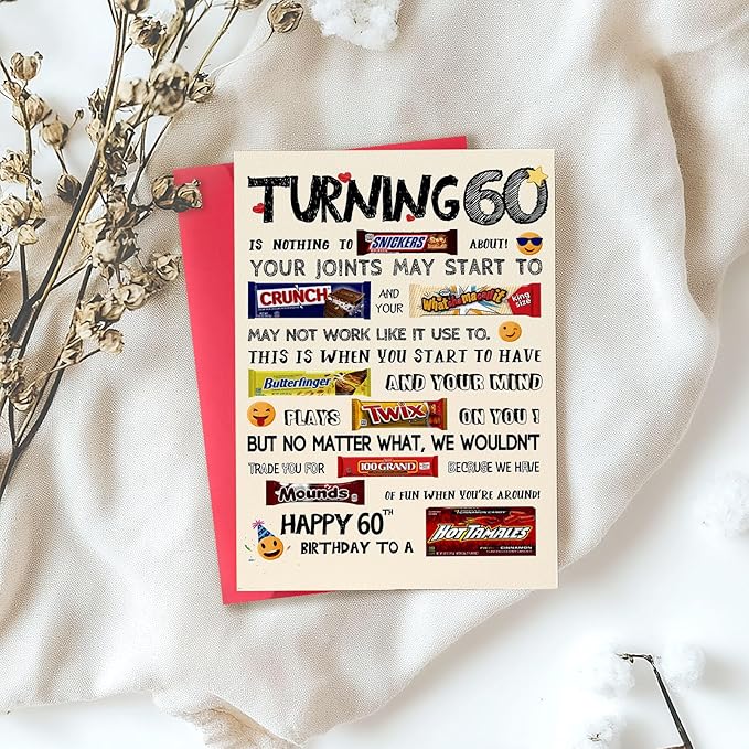 Funny 60th Birthday Card, Happy 60th Birthday Gifts for Women Men, Cool 60 Year Old Birthday Card Gifts for Him Her, Unique 60th Birthday Decorations Ideas for Parents