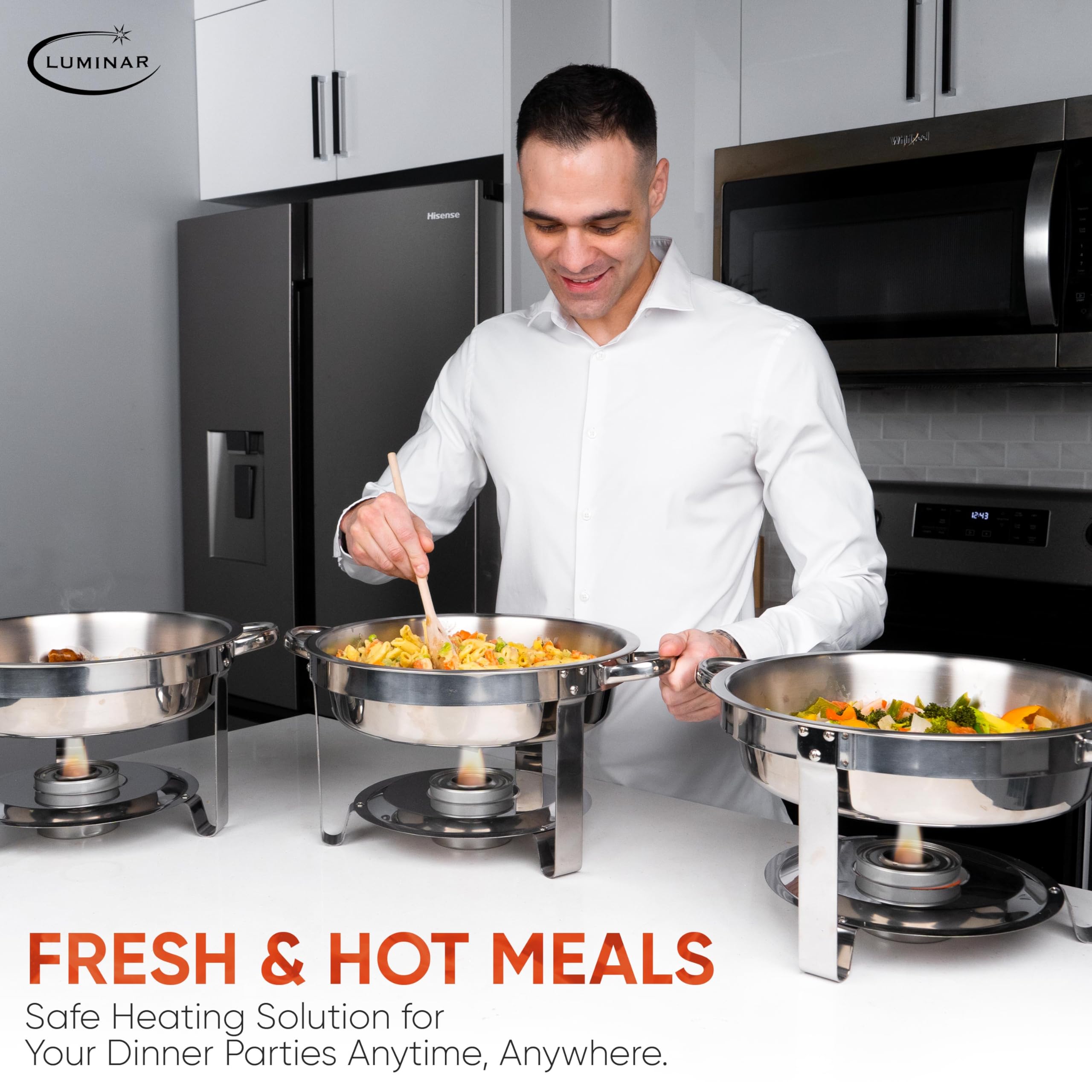 Luminar Resealable-Wick Chafing Fuel Cans, 6 Pack, 6 Hour - Premium Quality Burners for Food Warmers - No More Spills, Waste, or Hassle - Perfect for Convenient, and Long-Lasting Event Catering
