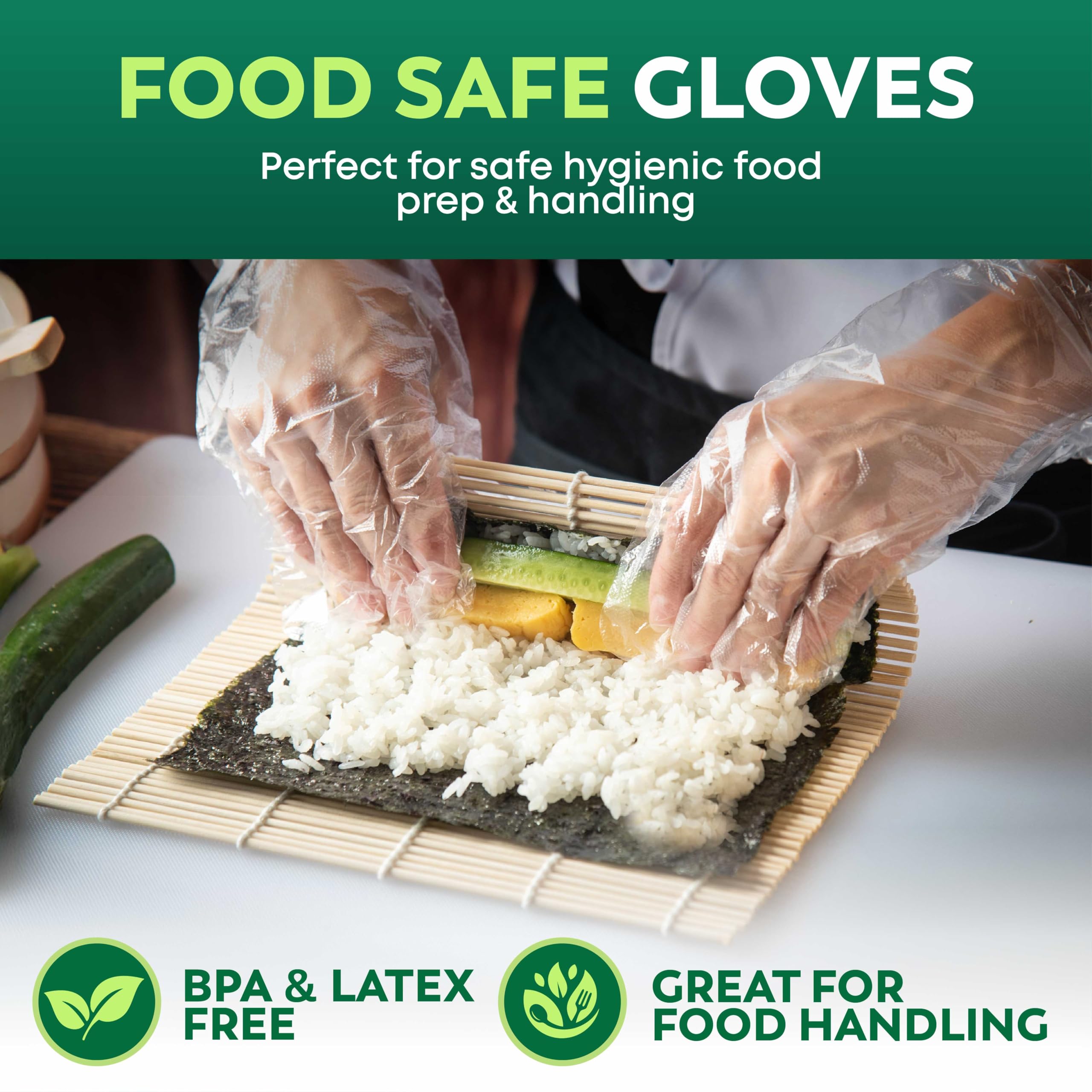 Keppi 1200 pcs Disposable Gloves - BPA & Latex Free - Gloves Disposable Latex Free - For Food Handling - Food Safe - For Cooking - Bulk Purchase - Great Fit - Plastic