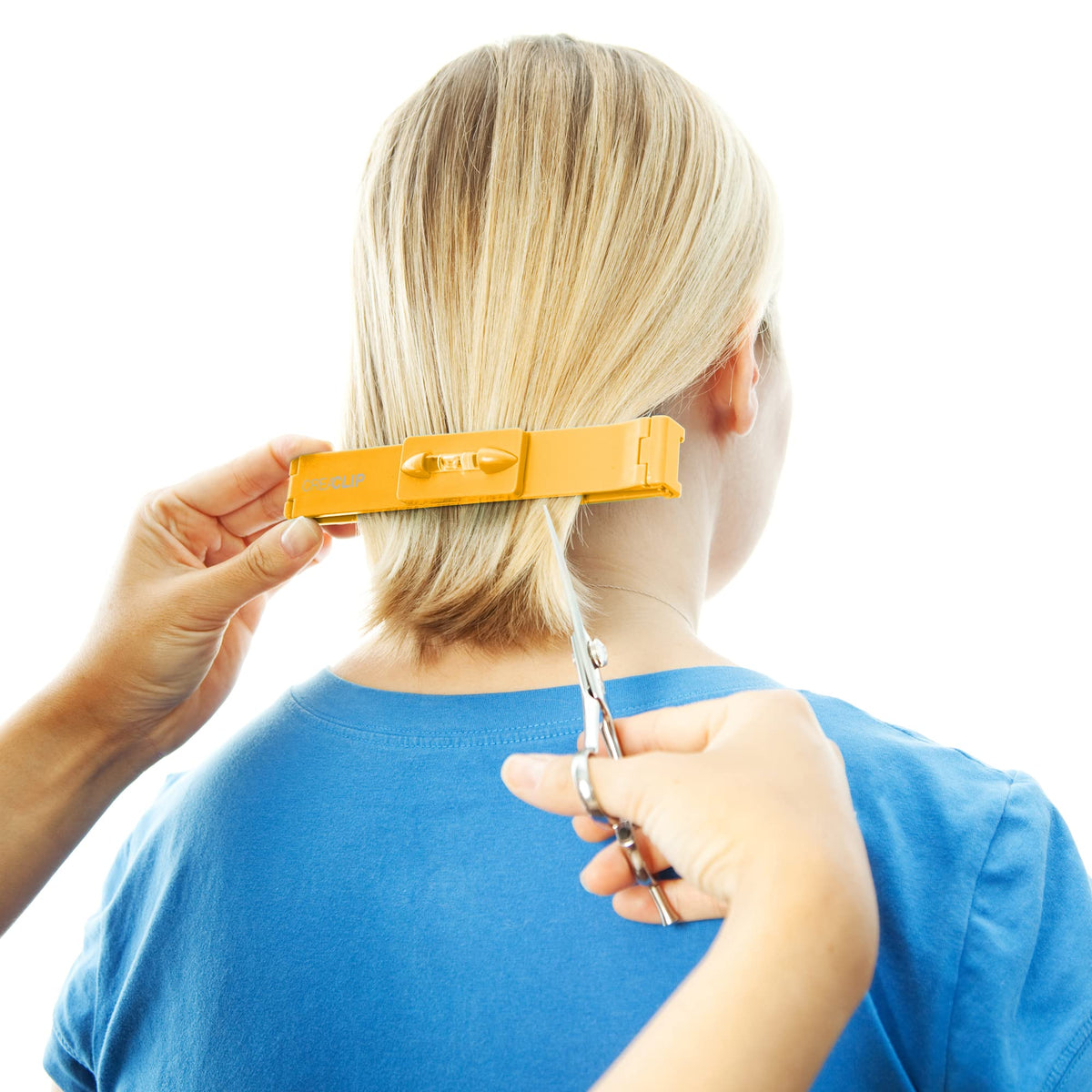 Original CreaClip MEDIUM and Scissors For FINE, THIN HAIR - As seen on Shark Tank - Hair Cutting Tool for Layers Bangs Split Ends Kids Hair Cut, Hair Cutting Guide
