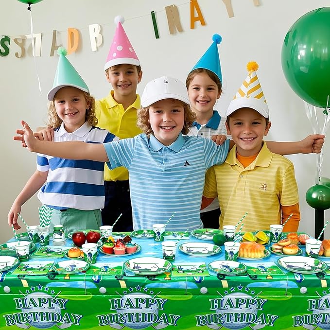 KEFAN Golf Birthday Party Decorations, Golf Theme Party Tableware Supplies including Plates, Cups, Napkins, Tablecloth, Serves 20 (20)