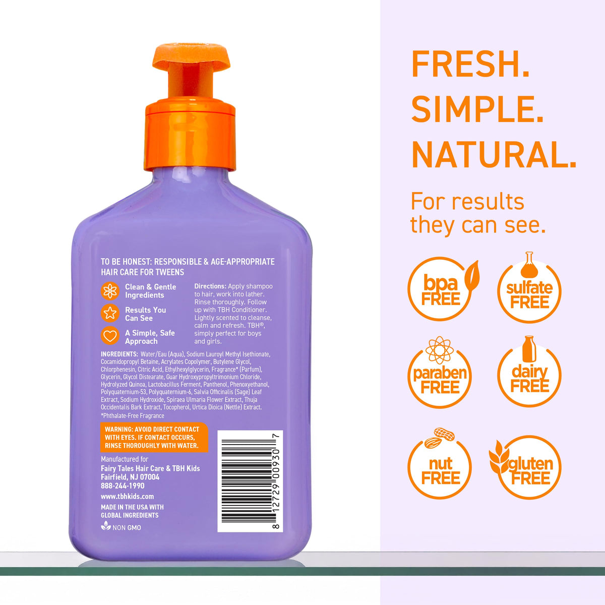 TBH Teen & Kids Shampoo - Lightweight and Detangling Hydrating Hair Shampoo for Dry, Oily, Fine, Curly, and All Hair Types - Tween and Kids Shampoo - Sulfate, Paraben Free - 12 oz (2 Pack)