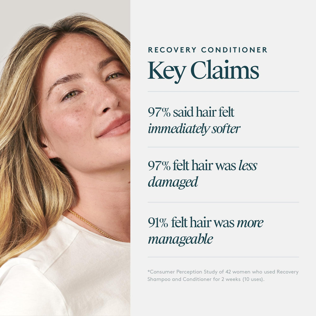 VIRTUE Recovery Conditioner with Keratin Hydrates, Softens, and Renews Damaged Hair, Sulfate Free, Color Safe