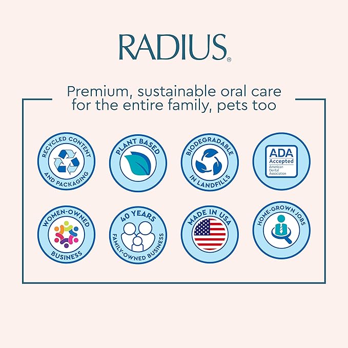 RADIUS Tour Travel Brush & Case with Replaceable Brush Head ADA Accepted Toothbrush Improve Gum Health - Purple Orange Red - Pack of 3