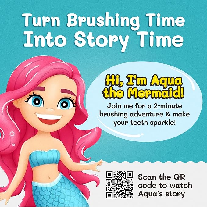 Kids Soft Bristle Mermaid Toothbrush for Ages 2+, Gentle and Cute Toothbrush for Children with Replaceable Brush Head, Ergonomic Handle Kids Brush for Teeth Care Ideal for Toddlers, Mermaid Design