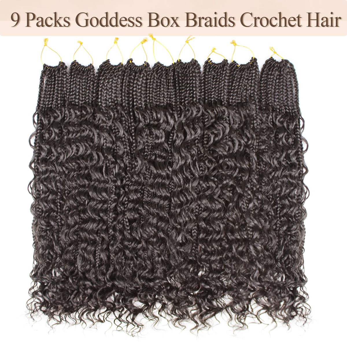 Vustbeauty 9 Packs Boho Box Braids Crochet Hair 24 Inch Goddess Box Braids Crochet Hair With Curly Ends Synthetic Bohemian Braids Hair Extension For Women (24inch, OT30)