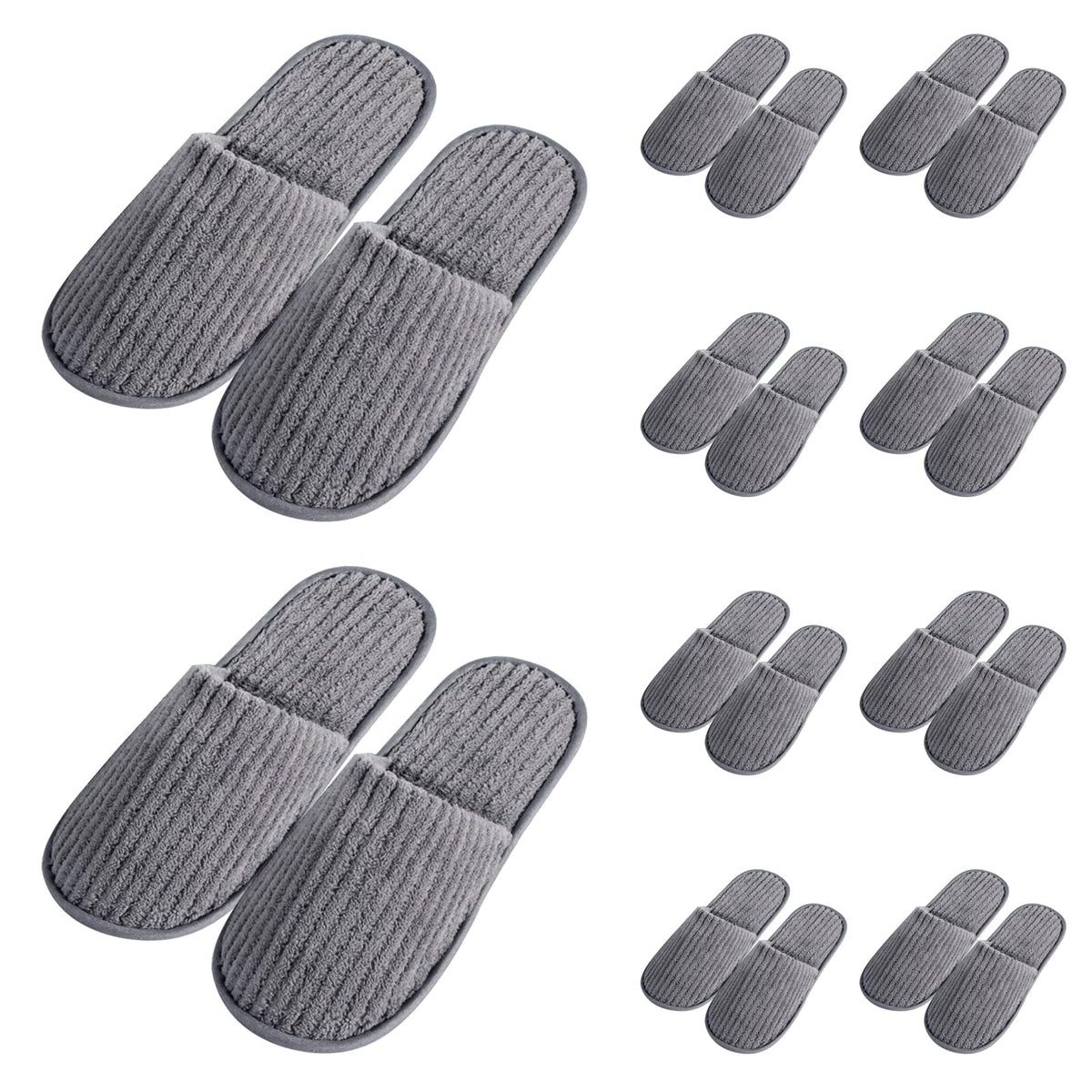 HJORZMM Disposable Slippers for Guests, 10 Pairs Coral Fleece Non Slip Hotel Slippers, Unisex, Washable Reusable for Hotel, Guest, Travel, Bride, Women