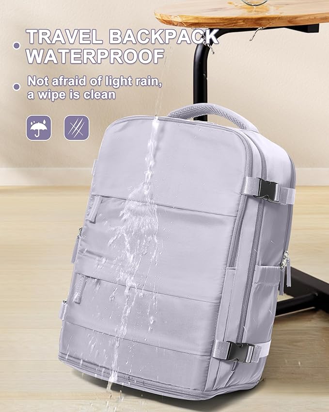 coowoz Large Travel Backpack Carry On for Women Man Gym Backpack with Laptop Compartment Mochila de Viaje Teacher Personal Item Backpacks Rucksack Airplane Accessories Must Haves Purple