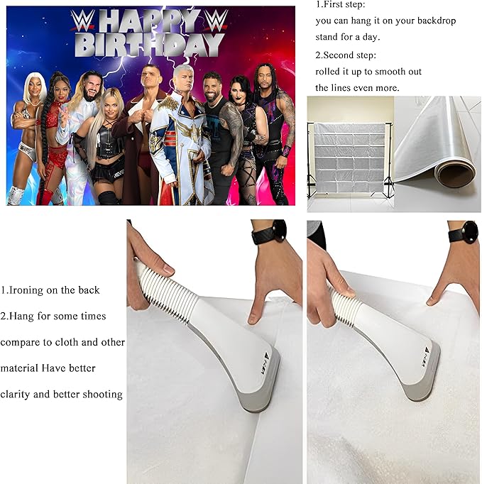 Wrestling Birthday Party Decorations, 5x3ft Happy Birthday Back Drop Banner Theme Backdrop Banner for Wrestling Party Decorations Indoor Outdoor.
