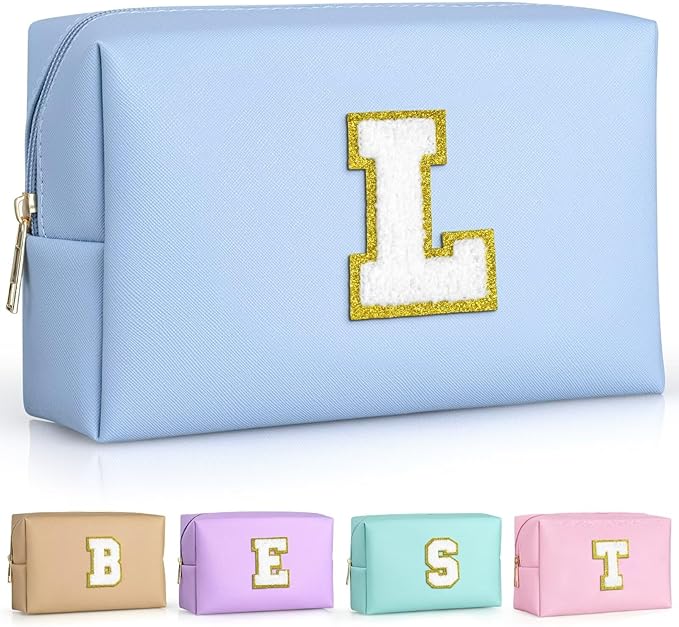 TOPEAST Travel Toiletry Bag - Travel Essentials, Cute Small Makeup Bag, Waterproof Toiletry Bag for Women, Birthday Gifts (Sky Blue L)