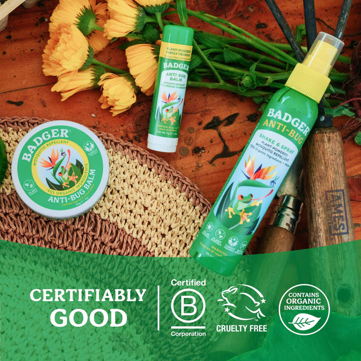 Badger Bug Repellent Tin, Organic Deet-Free Mosquito Repellent with Citronella, Family Friendly Pleasant Smelling Insect Repellent, Easy to Use, 2 oz Tin, 2-Pack