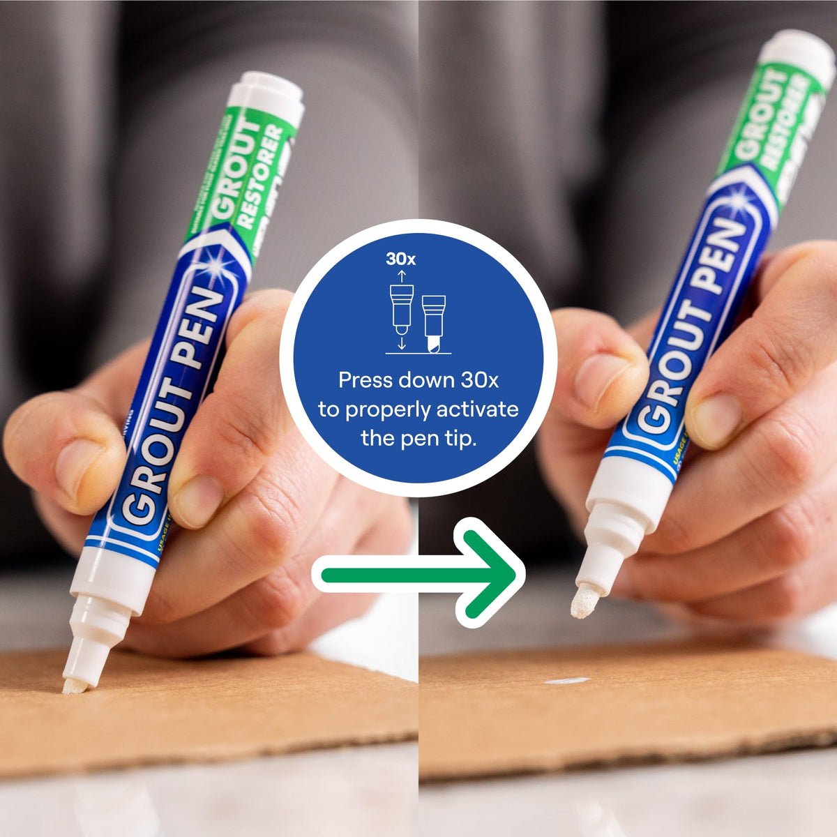 Grout Pen White Tile Grout Paint: Waterproof Grout Paint Pen, Whitener and Grout Sealer Marker for Cleaner Looking Grout Lines - White, Narrow 5mm Tip (7mL) - 3 Pack