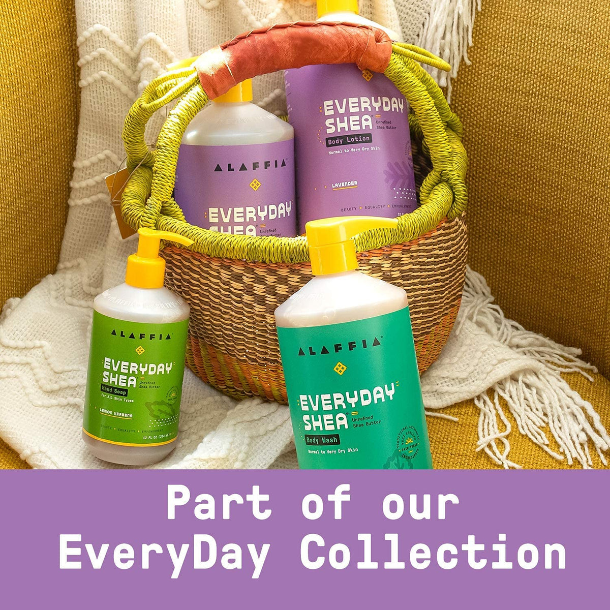 Alaffia Shampoo and Conditioner, Lavender – EveryDay Shea Sulfate-Free Shampoo and Conditioner Set with Shea Butter and Coconut Oil, 32 Oz Ea