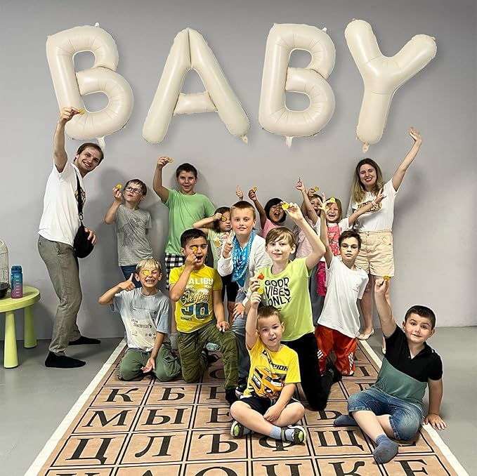 Biapian 40 Inch Giant Cream L Foil Balloons - Big Single Alphabet A-Z Balloons, Helium for Birthday, Baby Shower, Wedding, Anniversary Party Decoration