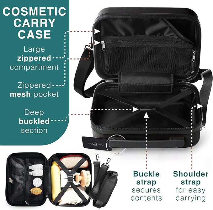 TRAVELARIM Luggage Sets 3 Piece, 20 Inch Carry on Luggage and 28 Inch Suitcases with Wheels Spinner, Durable Hard Shell Suitcase Set, Expandable Travel Suitcase, Jet Black