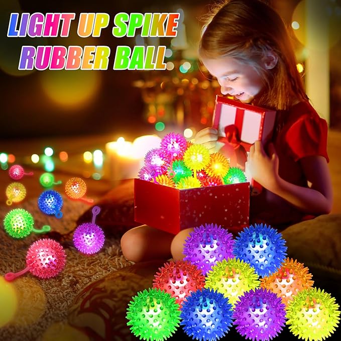 12 PCS Light up Ball, Bouncy Balls for Kids, Balls for Toddlers 1-3, 2.2inch Sensory Stress Ball, Flashing Squeaky for Easter Party Favors, Classroom Prizes, Prizes for Kids, Student Gifts