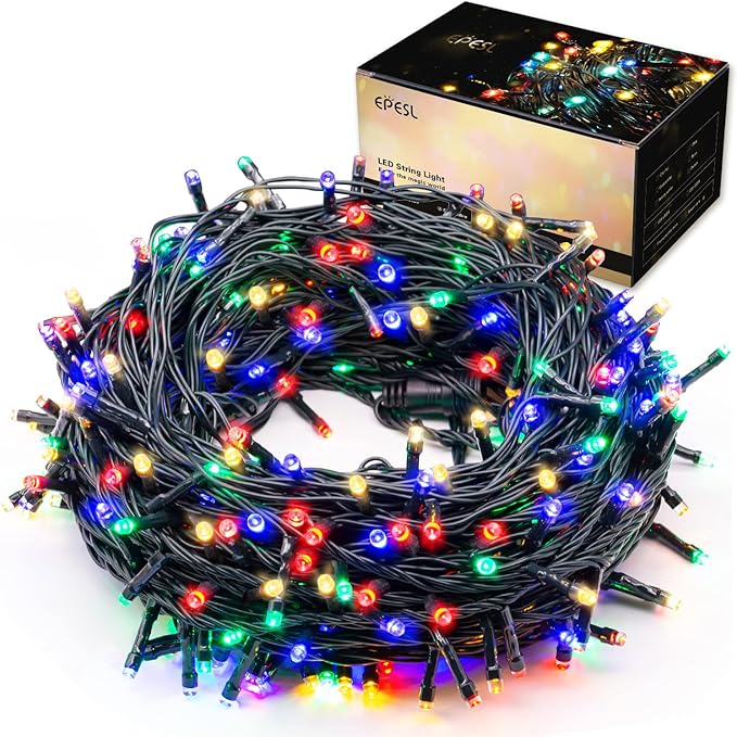 Indoor Christmas Tree Lights - 25m/82ft 220 LED Memory Function 8 Modes End-to-End Extendable Plug in Outdoor Waterproof Fairy String Light for Thanksgiving Halloween Wedding Patio Decor - Multi Color