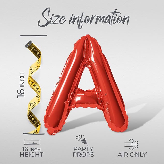 Letter Balloons - LETS GET SPICY 16" Inch Alphabet Letters Foil Mylar Balloon Bachelorette Party Banner (Red)