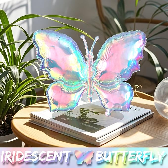 Fairy Wonderland Balloon Arch Kit,163Pcs Purple Hot Pink Balloon Garland with Iridescent Butterfly,Mushroom,Chessboard Foil Balloons for Alice Princess Birthday Onederland Garden Tea Party Decorations