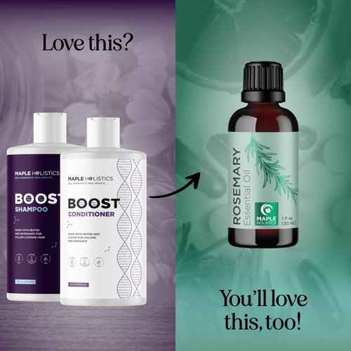 BOOST Biotin Hair Serum plus Advanced Biotin Shampoo and Conditioner Set - Hair Thickening Serum with Castor and Rosemary plus Volumizing Biotin Shampoo for Men and Women Bundle