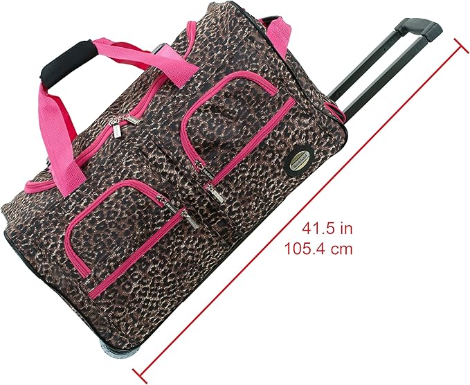 Rockland Rolling Duffel Bag, Black, 22"