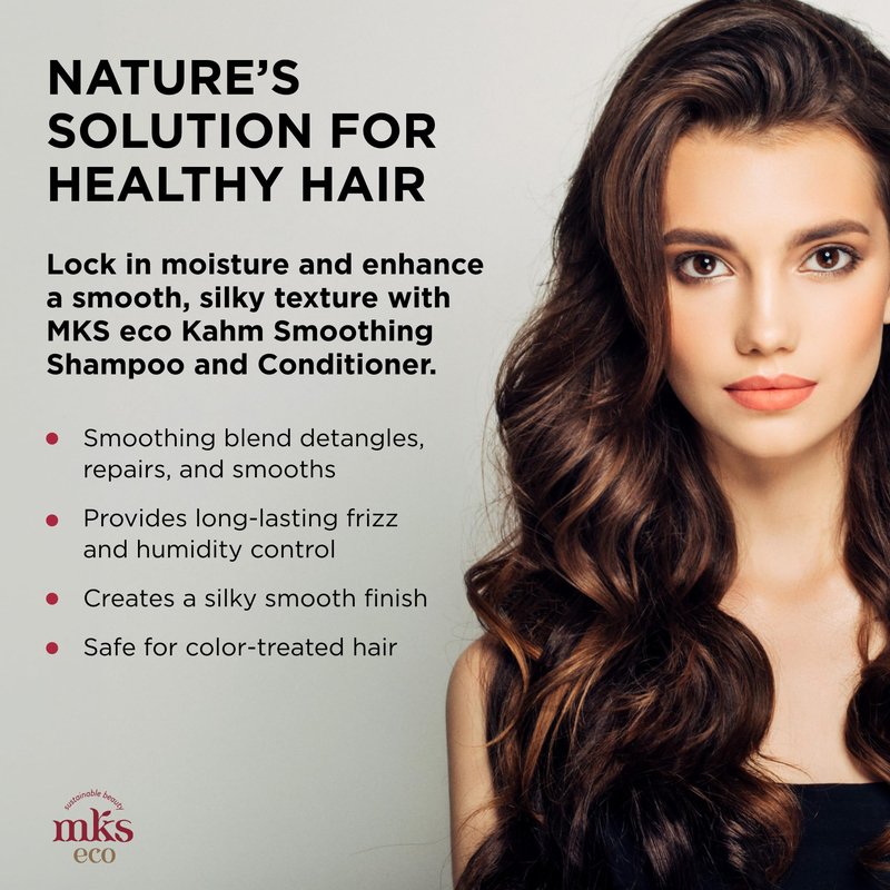 MKS eco Kahm Smoothing Shampoo, Original Scent (10 fl oz) + MKS eco Kahm Smoothing Conditioner, Original Scent (10 fl oz) - Moroccan Argan Oil, Hemp Seed Oil - Vegan, Cruelty Free