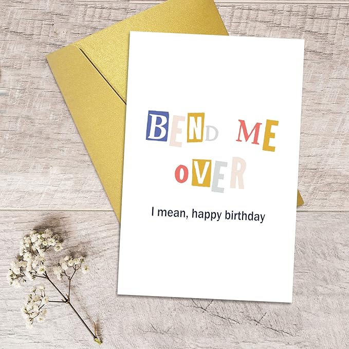 Qiliji Naughty Birthday Card for Him, Funny & Happy Birthday Card for Her