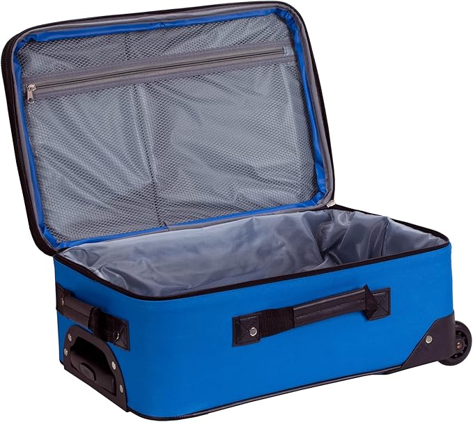 Rockland Journey Softside Upright Luggage Set,Expandable, Blue, 4-Piece (14/19/24/28)