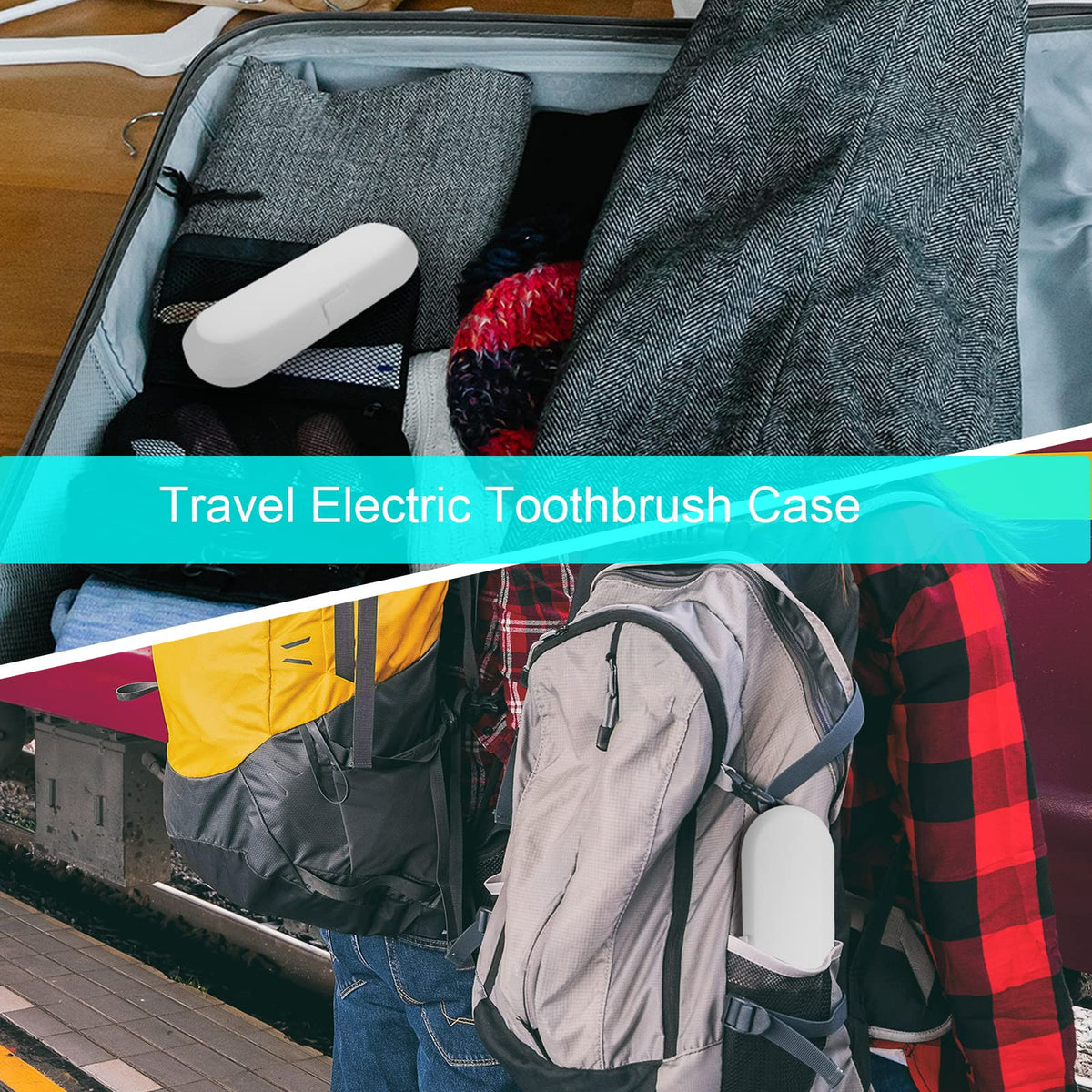 Cosmos Pack of 2 Plastic Travel Case Toothbrush Carrying Case Holder Container Compatible with Oral B Pro and also for Sonicare & Other Toothbrush