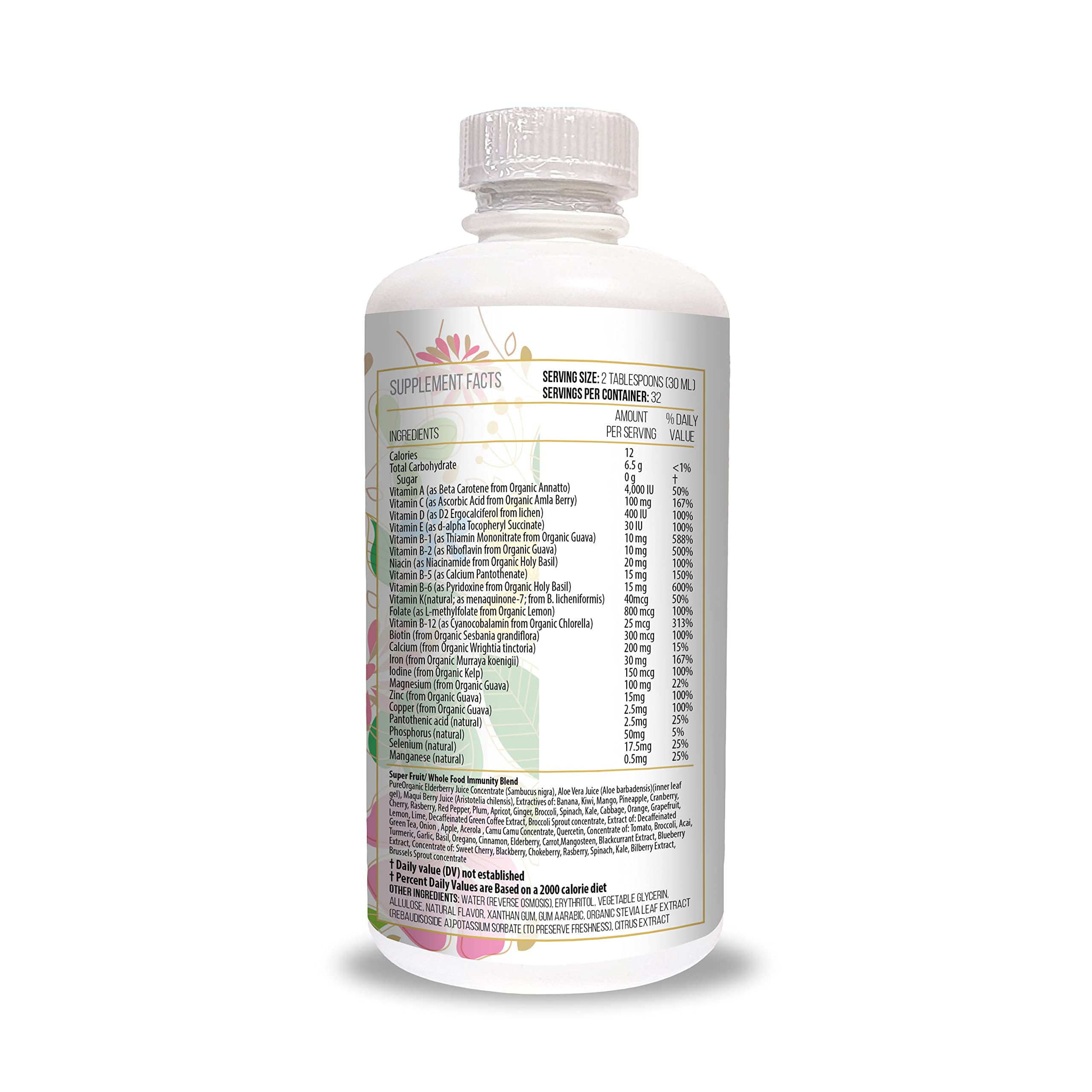 ACTIF Organic Bariatric Liquid Multivitamin with 25+ Organic Vitamins and Minerals for Bariatric Surgery, Advanced Formula - 90 count Pack of