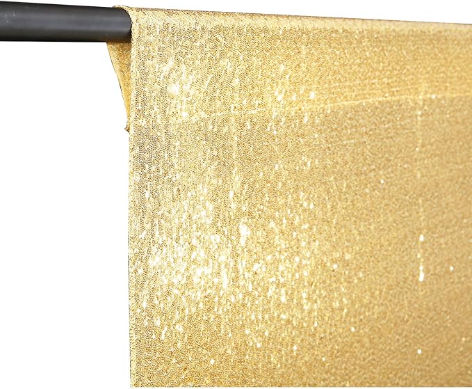 Juya Delight 6ft x 6ft Bright Gold Sequin Backdrop Curtain for Party Festival Wedding Photography