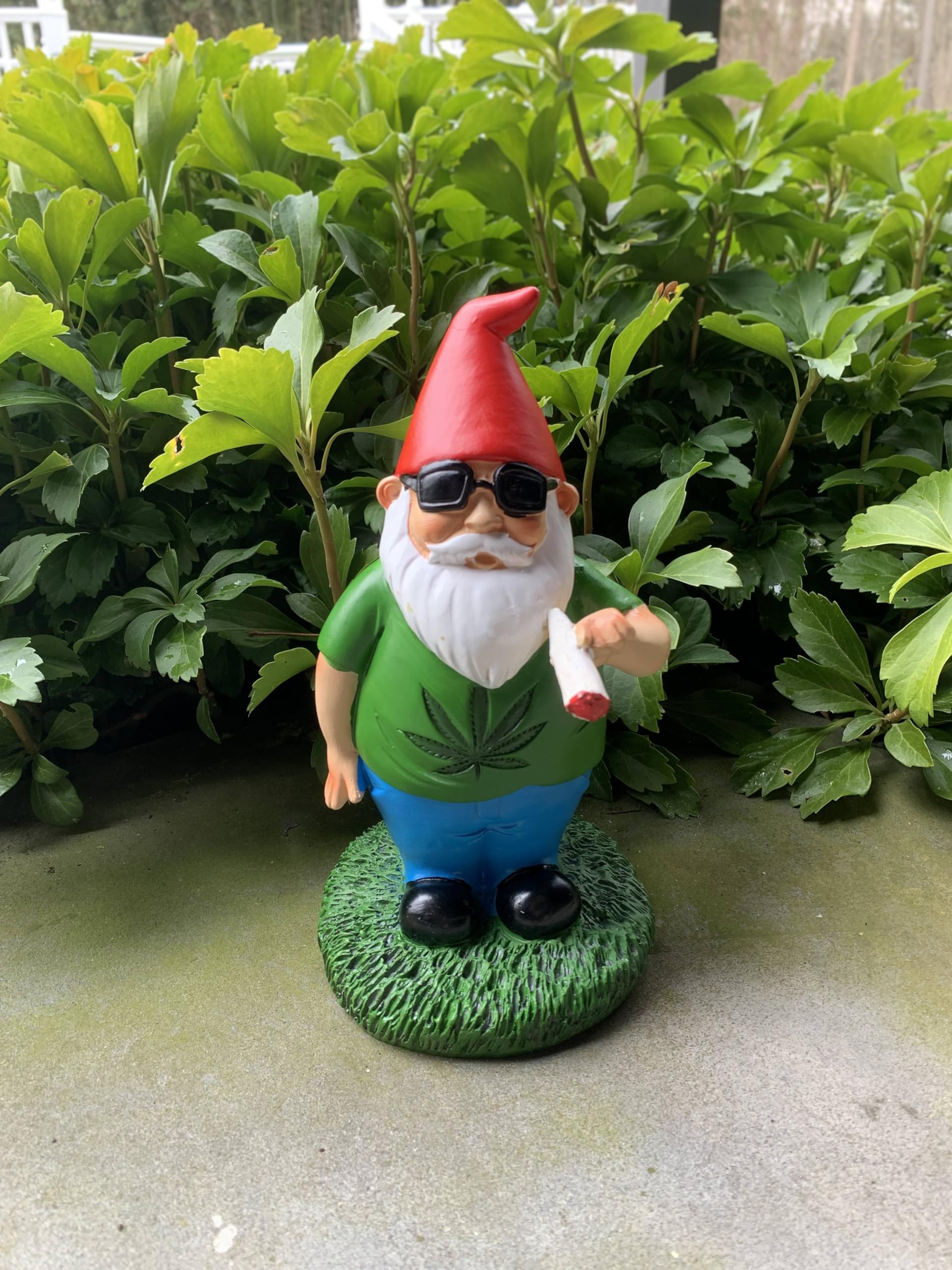Gnometastic Hippie Smoking Gnome, 8.5in, Funny Garden Gnomes Statue Outdoor Decoration for Yard Lawn Ornament Weed Decor, Inappropriate Gifts & Stocking Stuffers for Men, Women, Adults