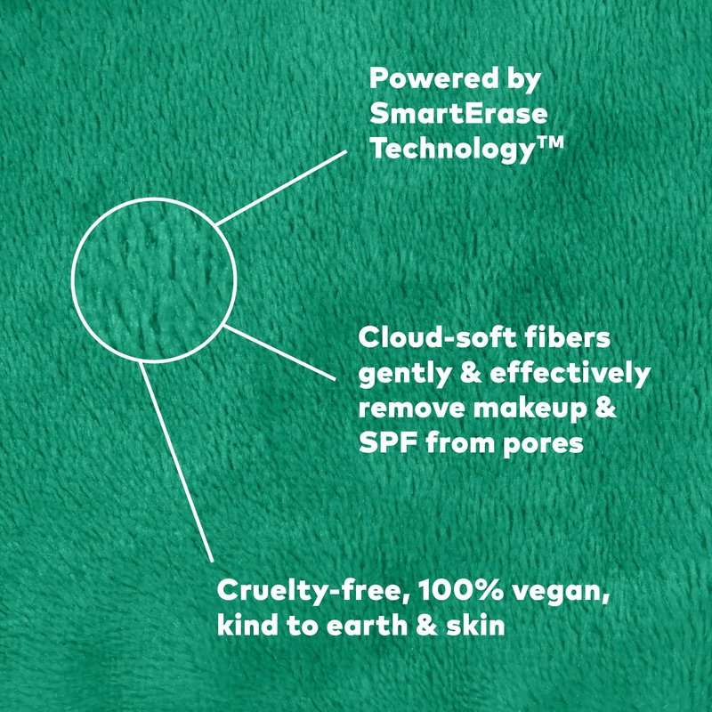 The Original MakeUp Eraser PRO, Effortlessly Remove All Makeup Using Only Water, Including Waterproof Mascara, Eyeliner, Foundation, Lipstick, Sunscreen,and More! Green, 1ct.