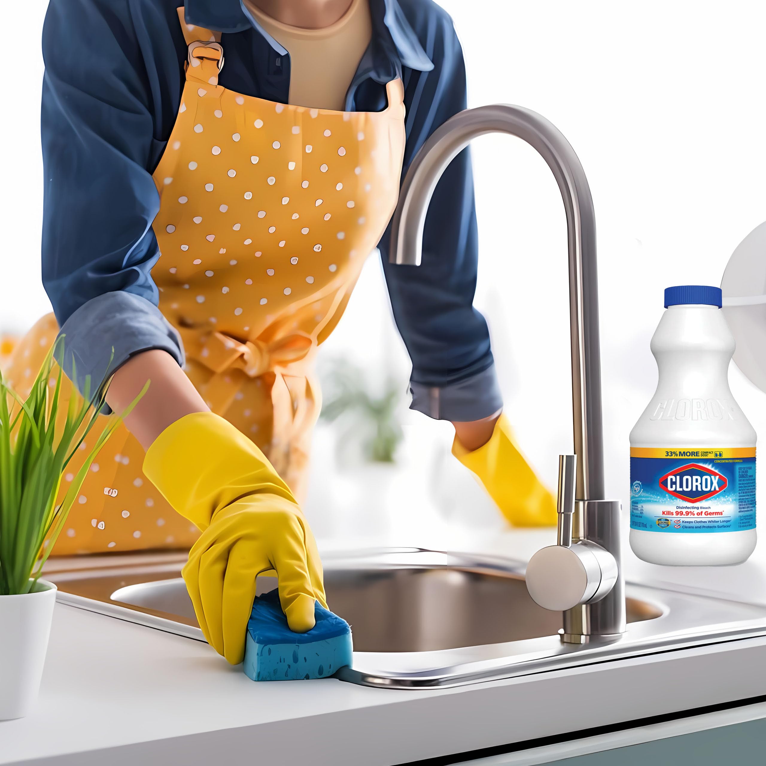 Clorox Regular Disinfecting Bleach Cleaner, 2 Pack Concentrated Liquid Bleach, Removes Mold, Mildew and Stains, Whitens, for Multi Purpose Cleaning and Laundry, 24 oz Bottles
