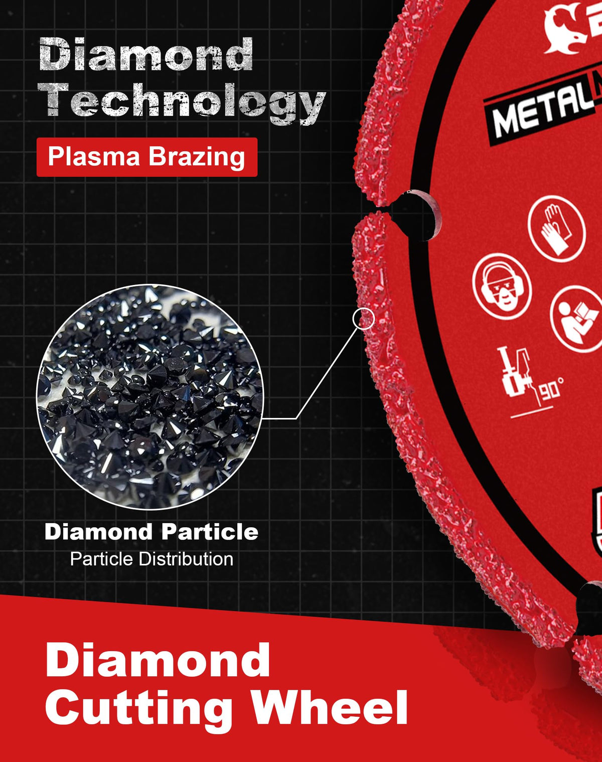 EZARC Diamond Cutting Wheel 4 1/2 x 7/8 Inch for Metal, Cut Off Wheel with 5000+ Cuts on Rebar, Steel, Iron and INOX, 2 Pack